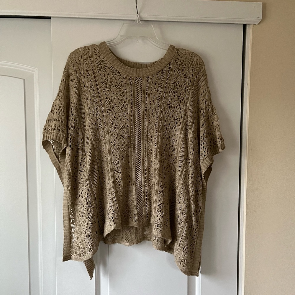 JUNIORS KNIT PONCHO SWEATER